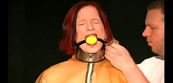  Lady posing for the camera without her bra
